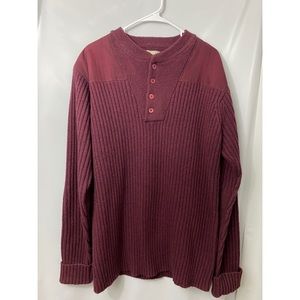 LL Bean Men Military Commando Elbow Patch Sweater